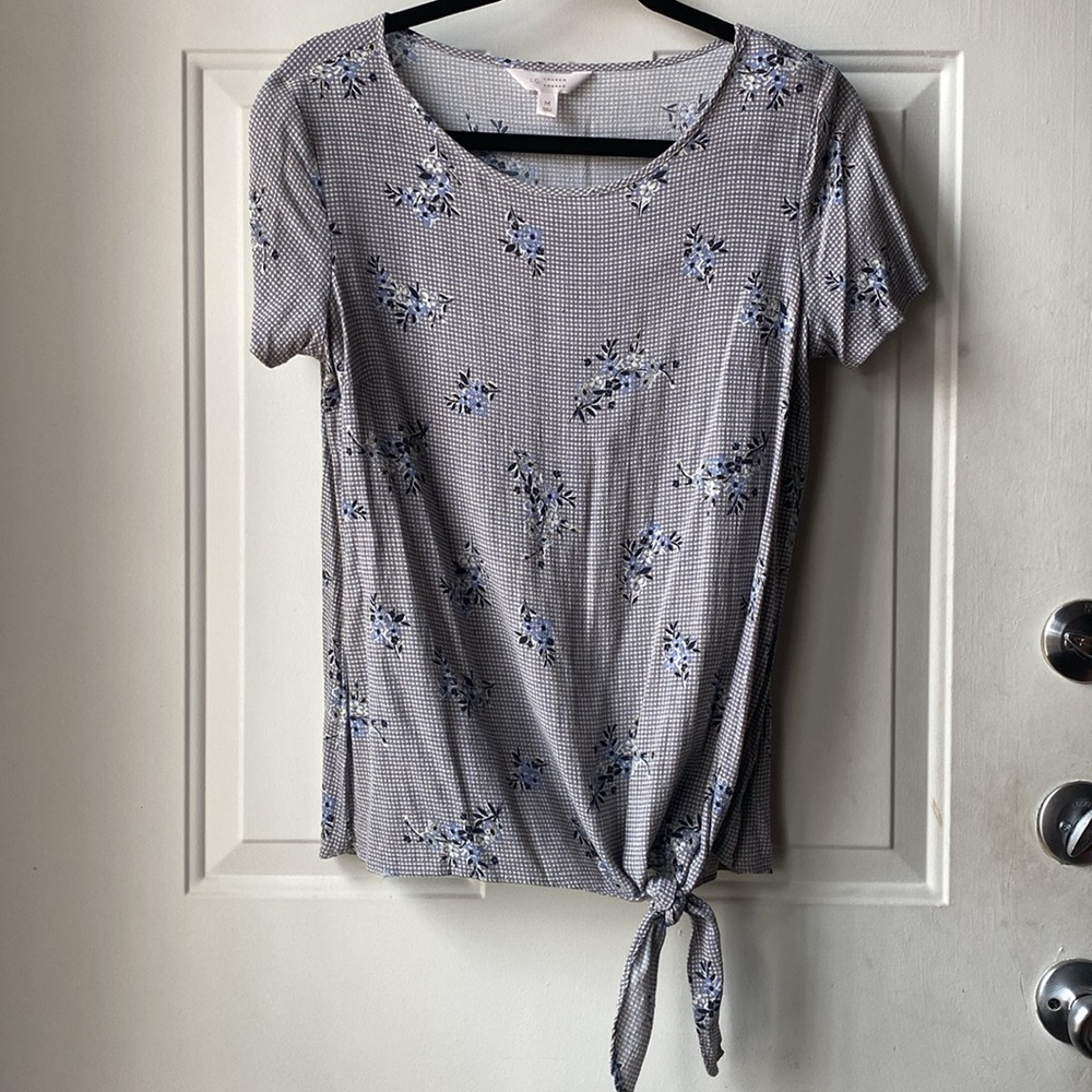 Lauren Conrad flower tie front blouse